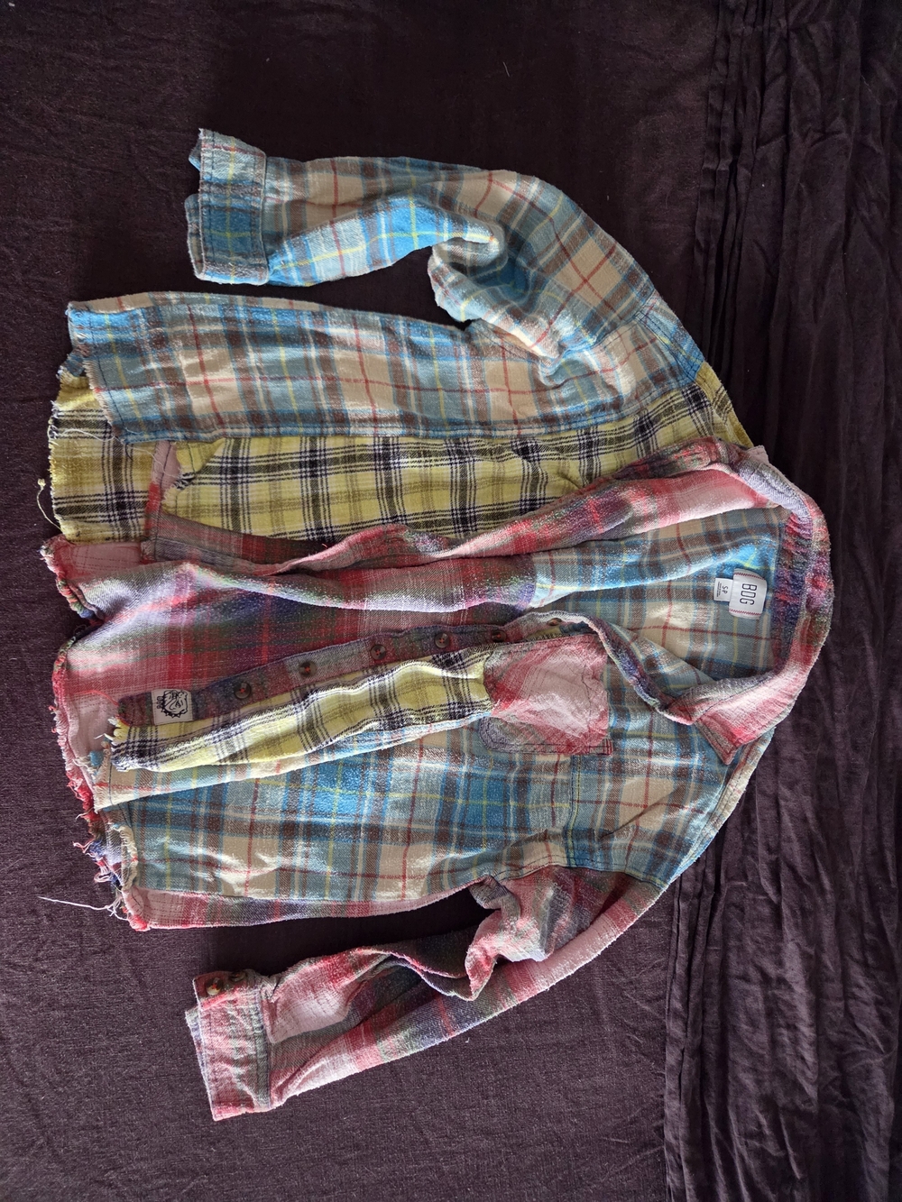 BDG Plaid Flannel Shirt in Blue, Red, Brown